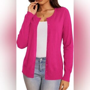Women's Pink Cardigan Sweater